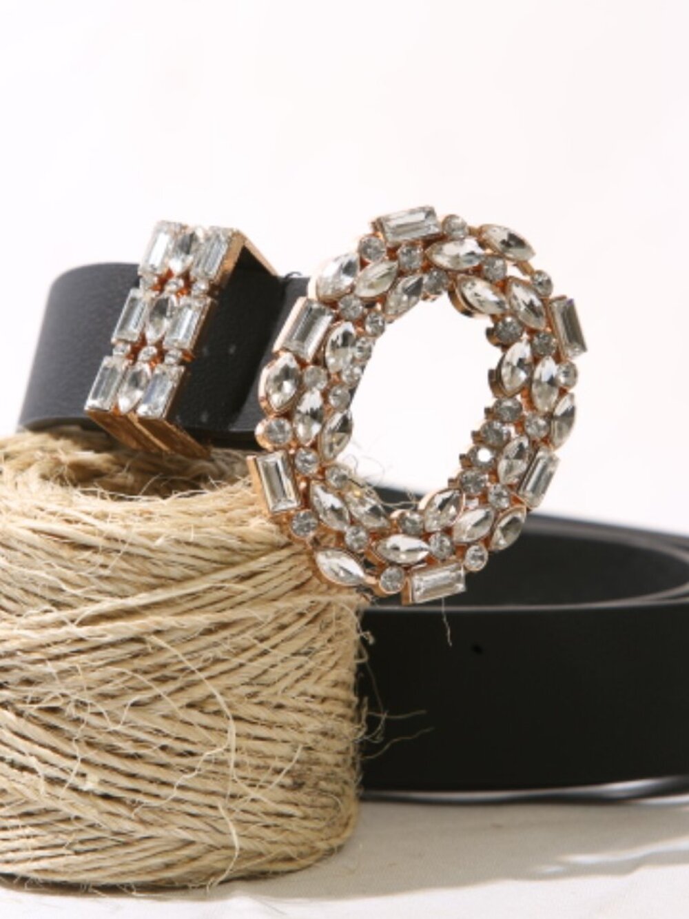✨ Crystal Rhinestone Statement Belt | Black Faux Leather Glam Accessory